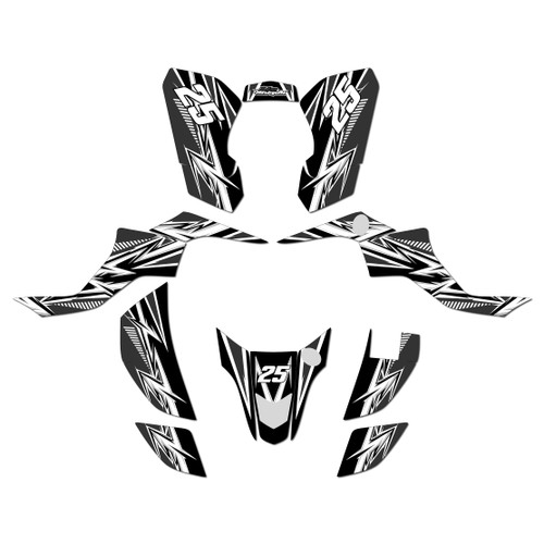 suzuki ltz50 graphics kit 2007-2026 shred series white