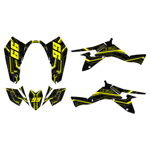 suzuki ltz400 graphics kit 2009-2014 electron series yellow