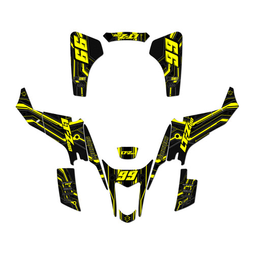 suzuki ltz400 graphics kit 2003-2008 electron series yellow