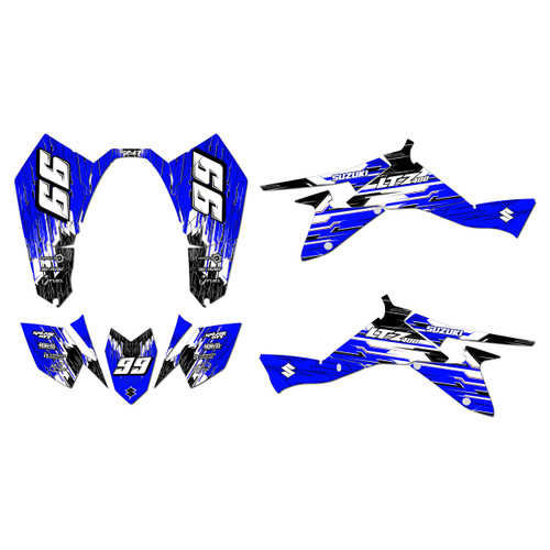 suzuki ltz400 graphics kit 2009-2014 fracture series blue