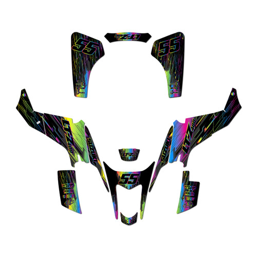 suzuki ltz400 graphics kit 2003-2008 fracture series rainbow