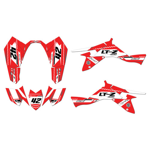 suzuki ltz400 graphics kit 2009-2014 lethal series red