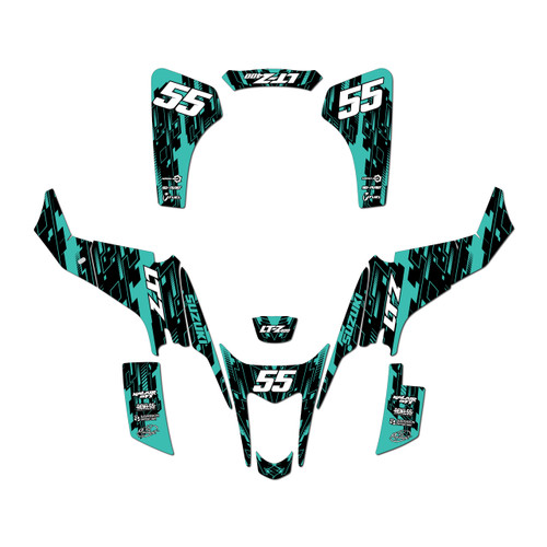 suzuki ltz400 graphics kit 2003-2008 incision series teal