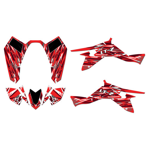 suzuki ltz400 graphics kit 2009-2014 reflex series red