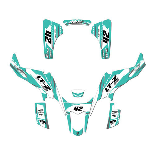 suzuki ltz400 graphics kit 2003-2008 lethal series teal