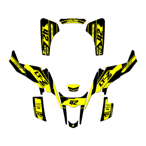 suzuki ltz400 graphics kit 2003-2008 lethal series yellow-shift