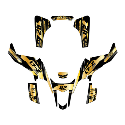 suzuki ltz400 graphics kit 2003-2008 lethal series gold