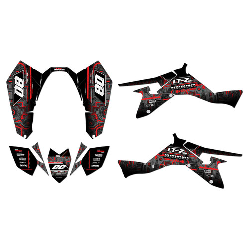 suzuki ltz400 graphics kit 2009-2014 rift series red