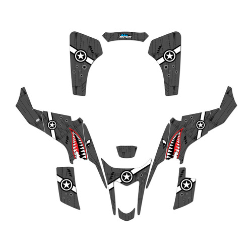 suzuki ltz400 graphics kit 2003-2008 predator series grey