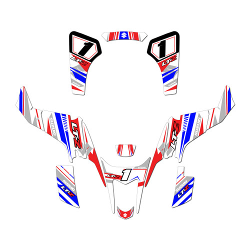 suzuki ltz400 graphics kit 2003-2008 razor series red