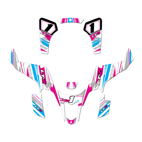 suzuki ltz400 graphics kit 2003-2008 razor series magenta