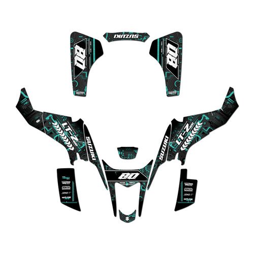 suzuki ltz400 graphics kit 2003-2008 rift series teal