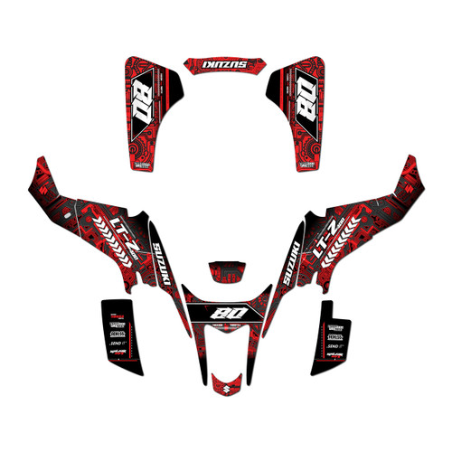 suzuki ltz400 graphics kit 2003-2008 rift series red