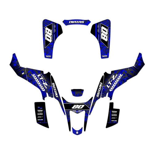 suzuki ltz400 graphics kit 2003-2008 rift series blue