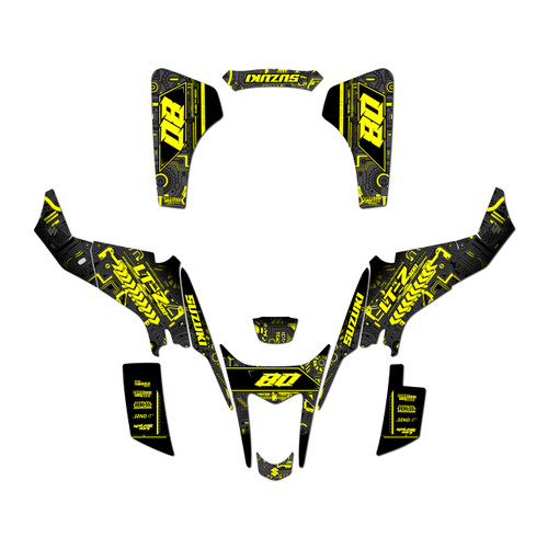 suzuki ltz400 graphics kit 2003-2008 rift series yellow