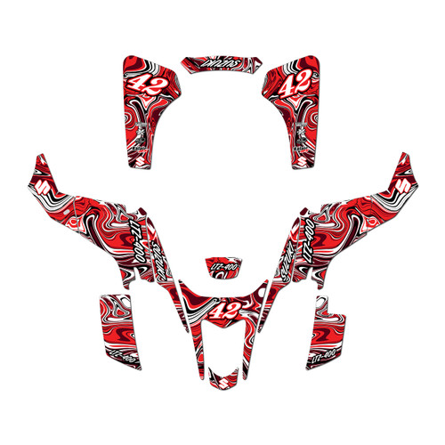 suzuki ltz400 graphics kit 2003-2008 snagged series red
