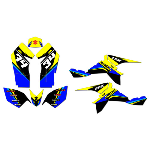suzuki ltz90 graphics kit all years icon series yellow