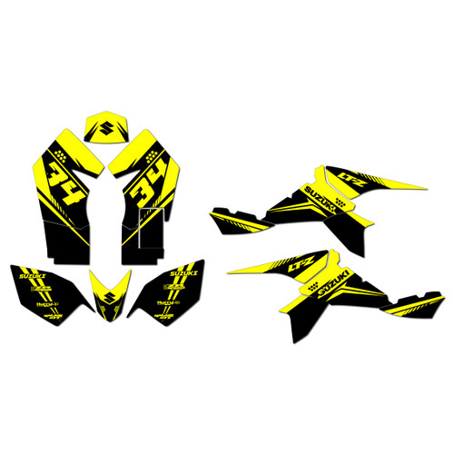 suzuki ltz90 graphics kit all years icon series yellow-shift