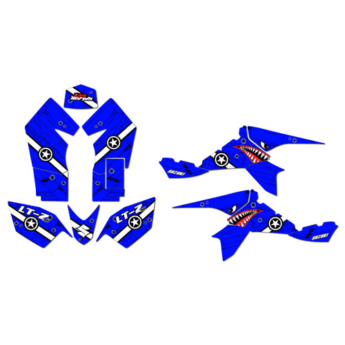 suzuki ltz90 graphics kit all years predator series blue