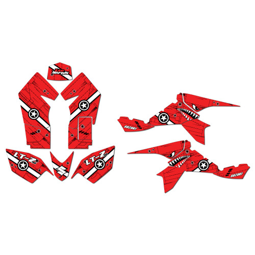 suzuki ltz90 graphics kit all years predator series red