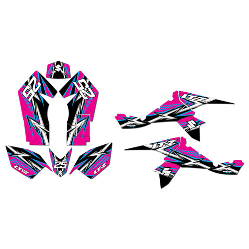 suzuki ltz90 graphics kit all years shred series magenta