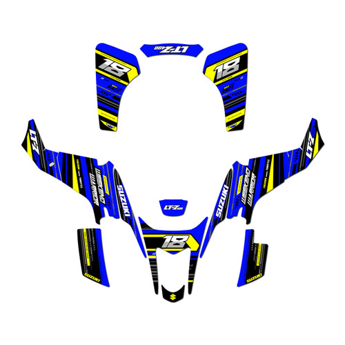 suzuki ltz400 graphics kit 2003-2008 warrior series blue