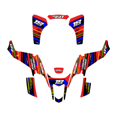 suzuki ltz400 graphics kit 2003-2008 warrior series red