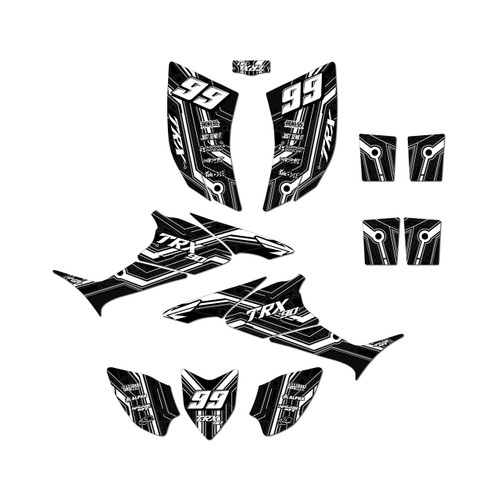 honda trx90 graphics kit 2006-2026 electron series white