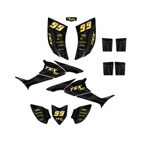 honda trx90 graphics kit 2006-2026 electron series gold