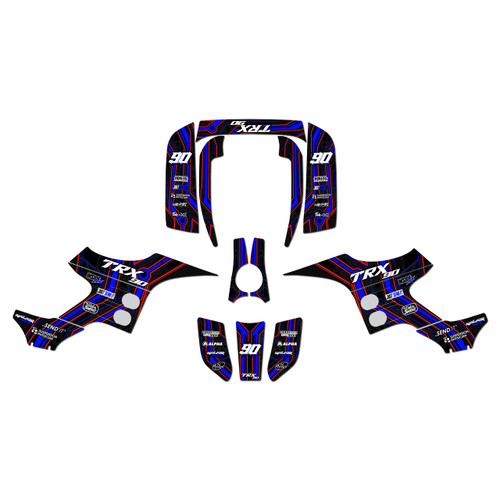 honda trx90 graphics kit 1993-2005 electron series blue