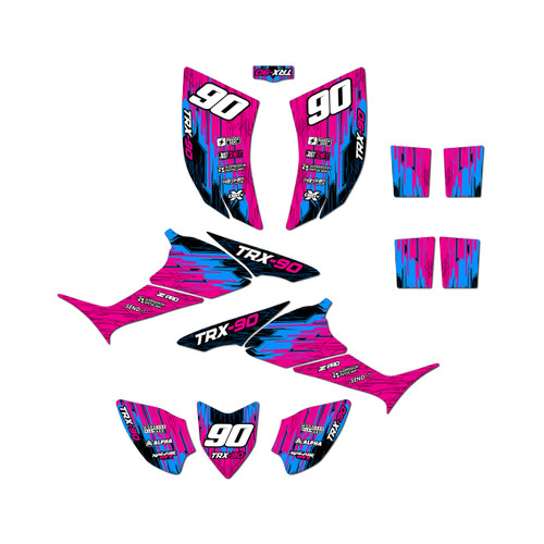 honda trx90 graphics kit 2006-2026 fracture series magenta