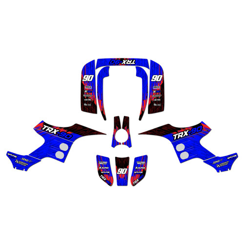 honda trx90 graphics kit 1993-2005 fracture series blue