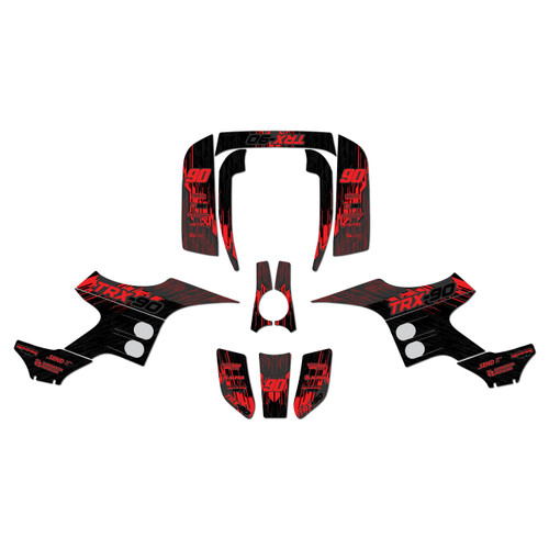 honda trx90 graphics kit 1993-2005 fracture series red-shift