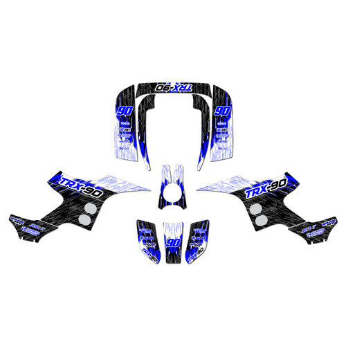 honda trx90 graphics kit 1993-2005 fracture series blue-shift