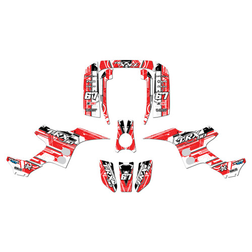 honda trx90 graphics kit 1993-2005 future series red