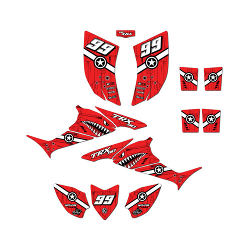 honda trx90 graphics kit 2006-2026 predator series red