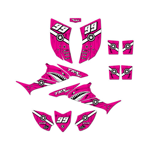 honda trx90 graphics kit 2006-2026 predator series magenta