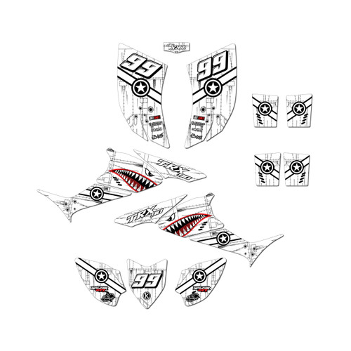 honda trx90 graphics kit 2006-2026 predator series white