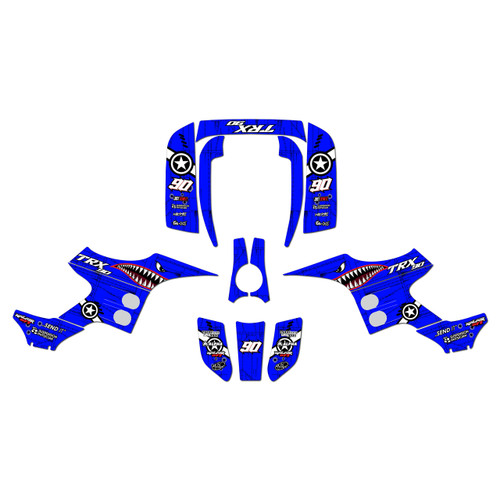 honda trx90 graphics kit 1993-2005 predator series blue