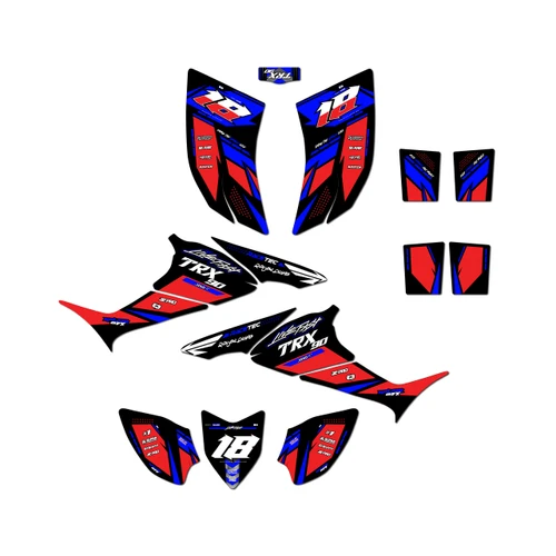 honda trx90 graphics kit 2006-2026 rebel series blue-shift