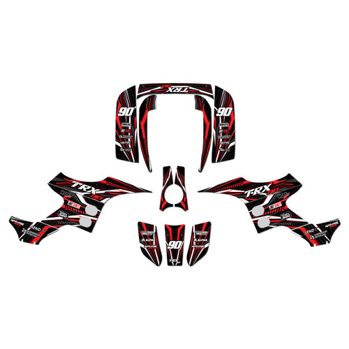 honda trx90 graphics kit 1993-2005 prime series red