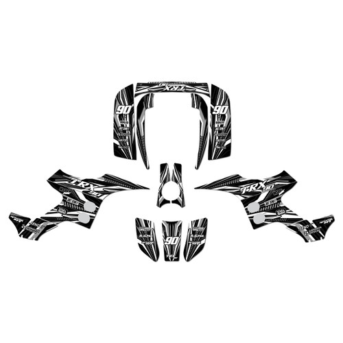 honda trx90 graphics kit 1993-2005 prime series white