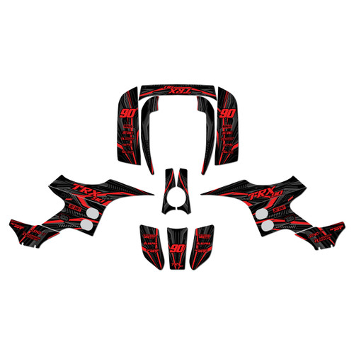 honda trx90 graphics kit 1993-2005 prime series red-shift