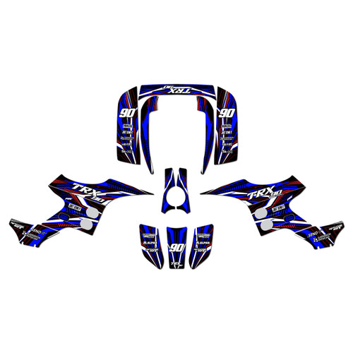 honda trx90 graphics kit 1993-2005 prime series blue-shift