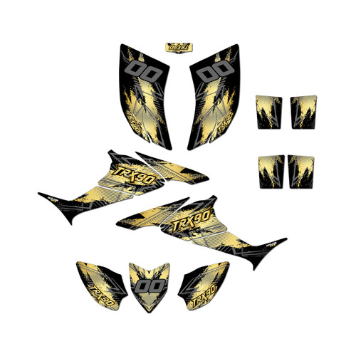 honda trx90 graphics kit 2006-2026 retro series gold