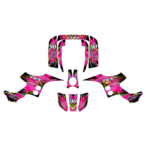 honda trx90 graphics kit 1993-2005 retro series magenta