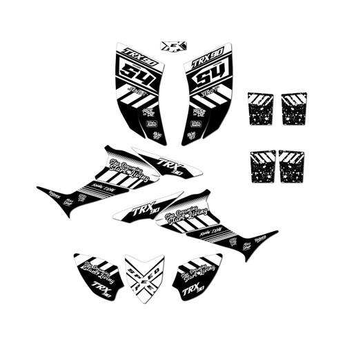 honda trx90 graphics kit 2006-2026 split series white