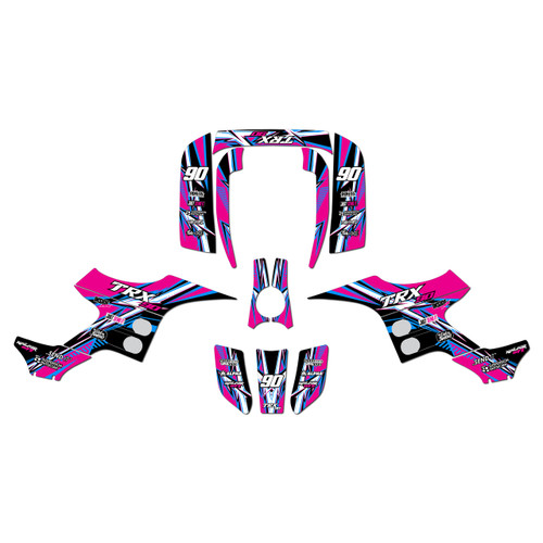 honda trx90 graphics kit 1993-2005 shred series magenta