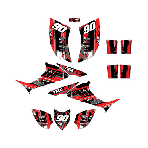 honda trx90 graphics kit 2006-2026 swift series red