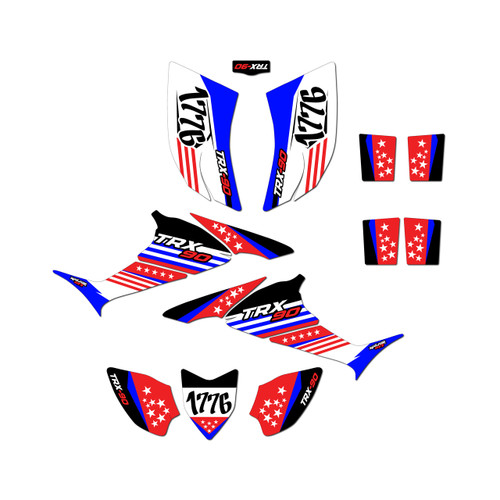 honda trx90 graphics kit 2006-2026 usa series red